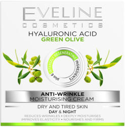 Eveline Cosmetics Hialuron+Zöld oliva ránctalanító nappali és éjszakai arckrém - 50 ml