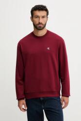 Calvin Klein pamut melegítőfelső bordó, sima, LV04RC296G - burgundia L