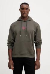 Calvin Klein pamut melegítőfelső szürke, nyomott mintás, kapucnis, LV04RD243G - szürke M