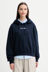Tommy Hilfiger felső sötétkék, nyomott mintás, kapucnis, WW0WW47459 - sötétkék XS
