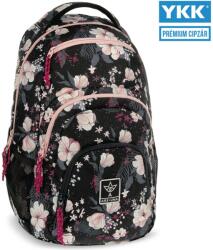 Ars Una fekete / rózsaszín virágos textil hátizsák au-2 54853744
