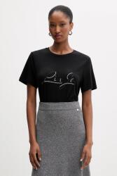 Liu Jo pamut póló fekete, MF5410 JS923 - fekete XS