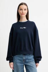 Tommy Hilfiger pamut melegítőfelső sötétkék, sima, WW0WW48269 - sötétkék S