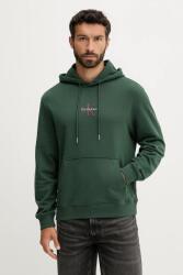 Calvin Klein pamut melegítőfelső zöld, nyomott mintás, kapucnis, LV04RD243G - zöld XS