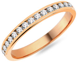 Női karikagyűrű moissanittal 2, 5 mm, rózsaszín arany IZKR012R-F-MS