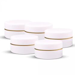 Kiegészítők Tégely fehér; arany csíkkal 5ml 10 db/csom (TE1002-10)