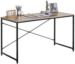 Intenso Home íróasztal / számítógépasztal 120x60cm | Masszív fém váz, fekete - Sonoma tölgy szín (INT-BGZ1260DG2)