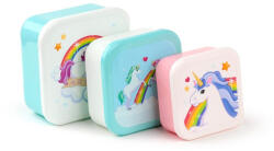Puckator Unikornis Uzsonnás Doboz Szett - 3 db (S/M/L), BPA-mentes, Gyerekeknek (00295)