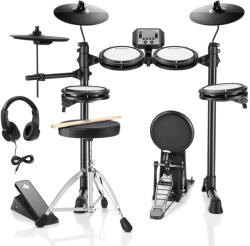  Donner DED-80P Elektromos dobszett dobszékkel, fejhallgatóval és dobverővel - tamtam