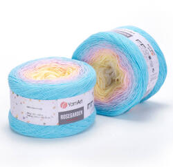 YARNART Rosegarden fonal 311 Fehér-Világoskék
