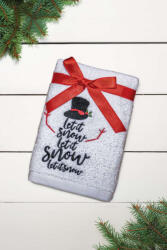 Olima OLXMAS12 OLIMA CHRISTMAS TOWEL - LET IT SNOW SNOWMAN (olxmas12wh-45x70) - ajandektargykozpont