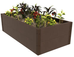 Wpcmagasagyas WPC Magaságyás sötétbarna 96x48x30 cm