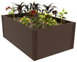 Wpcmagasagyas WPC Magaságyás sötétbarna 72x48x30 cm