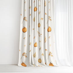 Goldea pamut drapéria - őszi tökök és levelek 160x150 cm