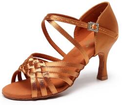 Botan női tánccipő BL-17 testszínű 6, 5 cm Flare Méret: 38