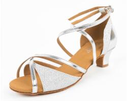 Botan női tánccipő BL-49 ezüstszínű 4 cm Cuban Méret: 41