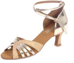 Botan női tánccipő BL-14 aranyszínű 6, 5 cm Flare Méret: 39