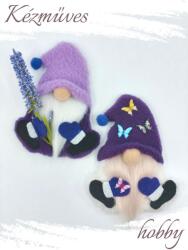 kezmuves-hobby. hu Lila lepkés Manó - Levendulás Manó - Hűtőmágnes