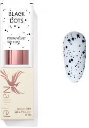  Polka Velvet Top Coat - Black dots - Fényzselé 8ml