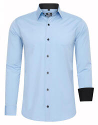 RUSTY NEAL cămașă bărbați R-44 cu mânecă lungă, slim fit Albastru deschis XL