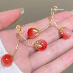 HARAHU JU-36526 cherry Fülbevaló - Piros KP36526