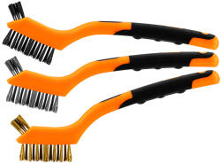 NEO TOOLS Drótkefe készlet 3db, 3x7 sor, acél, műanyag és sárgaréz szálas kefék (39-100) - szerszamparadicsom
