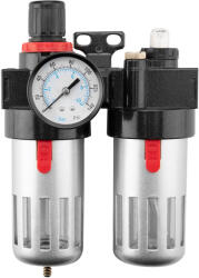 NEO TOOLS Pneumatikus víztelenítő szűrő és olajzó 1/2", nyomásszabályzóval, fém (14-734) - szerszamparadicsom