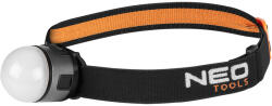 NEO TOOLS Fejlámpa levehető pánttal, mágnes és sapkarögzítő lehetőség, fehér és vörös LED, USB töltőkábel, 250+200lum (99-123) - szerszamparadicsom