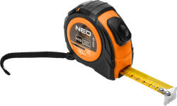 NEO TOOLS Mérőszalag 10m / 25mm, acél, autostop + rögzítő (67-225)
