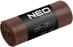 NEO TOOLS Szemeteszsák 120L, 70x110cm, barna, erősített, vastagság 35mic, 10db (15-994) - szerszamparadicsom