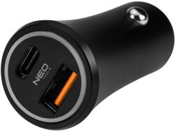 NEO TOOLS Autós USB adapter, 12-24V, USB-A, USB-C csatlakozókkal (GD036)