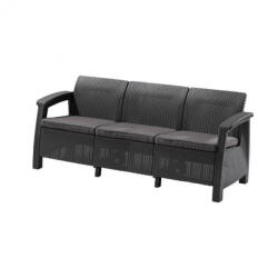 Keter Canapea Corfu love seat max, culoare grafit, cu pernă gri deschis (223211)