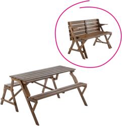 TEMPO KONDELA ZAGIR kerti asztal/pad 2 az 1-ben barna