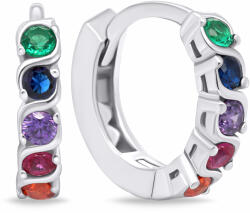 Brilio Silver Csillogó ezüst fülbevaló színes cirkónium kövekkel EA672WRBW