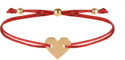 Troli Zsinór - karkötő piros/arany szív medállal