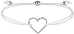 Troli Zsinór - karkötő fehér/acél szív medállal