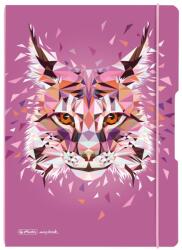 Herlitz My. Book Flex A4 2X40 lap jegyzetfüzet, 80 g/m2 papír, diktáláshoz + négyzetrács, Wild Animals Lynx motívum (50027279)