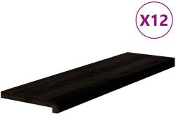 vidaXL lépcsőfokok 12 db Sötétbarna 90x25x2 cm tömör fa tölgyfa 3283039 (3283039)