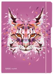 Herlitz My. Book Flex A4 2X40 jegyzetfüzet, 80 g/m2 papír, velin, Wild Animals Lynx motívum (9493980)
