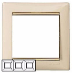 Legrand Valena elefántcsont / Arany, 3-as vízszintes keret - 774153 (774153)