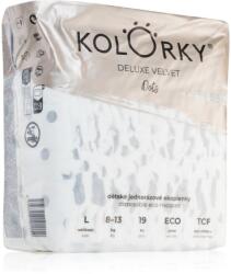 Kolorky Deluxe Velvet Dots еднократни ЕКО пелени размер L 8-13 kg 19 бр