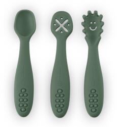 Petite&mars Take&match szilikon gyakorló kanál szett 3db misty green