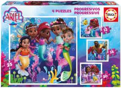 Educa Puzzle Ariel Disney Progressive Educa progresiv 12-16-20-25 piese de la 3 ani (EDU20342) Puzzle