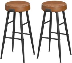 VASAGLE EKHO bárszékek, 2 db-os 76.2 cm magas bárszék szett, karamellbarna (LBC090K01) - pepita