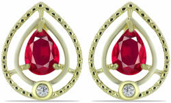  Aranyozott Ezüst Fülbevaló Madagaszkári Rubinnal és Fehér Topázzal - pepita - 160 399 Ft