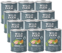  Wild Farm WILD FARM Superfood Chicken (Csirke tökkel, almával és fűszernövényekkel) 12x800g Gabonamentes Kutyaeledel