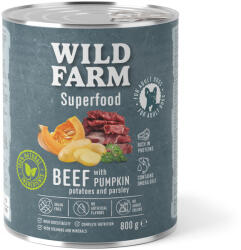  Wild Farm WILD FARM Superfood Beef (Marhahús tökkel, burgonyával és petrezselyemmel) 800g gabonamentes kutyatáp