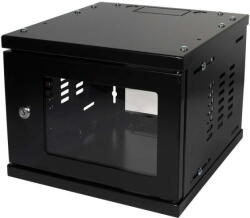 LogiLink Hálózati szekrény / fali állvány 10" , összeszerelt, fekete (W06Z33B)