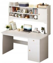 Fodym Számítógépes íróasztal, fehér laptop asztal alatt könyvespolc, nagyméretű könyvespolccal