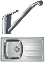 Alveus SETA259 - Konyhai mosogató BASIC+mosogatócsaptelep RIVIERA 14, 8cm szatén/króm SETA259 (AV0144)